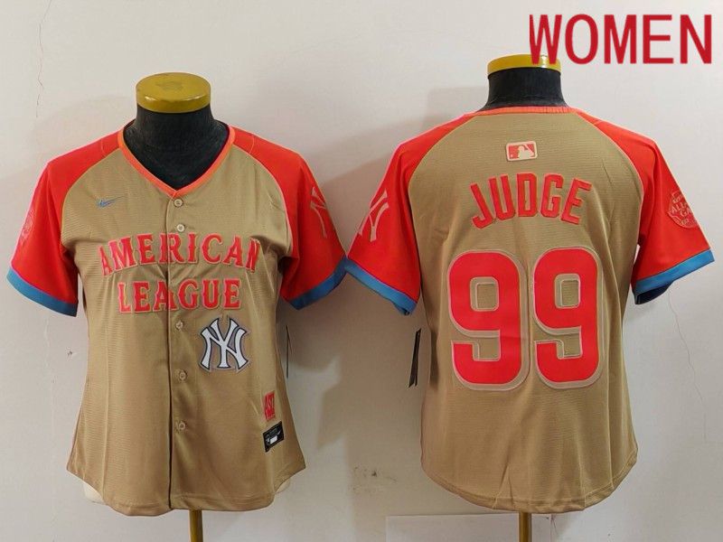 Women New York Yankees #99 Judge Orange All star 2024 Nike MLB Jersey style 7->women mlb jersey->Women Jersey